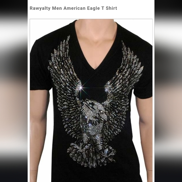 Glitz Other - Rawyalty Black and Silver"American Eagle" T Shirt NWOT